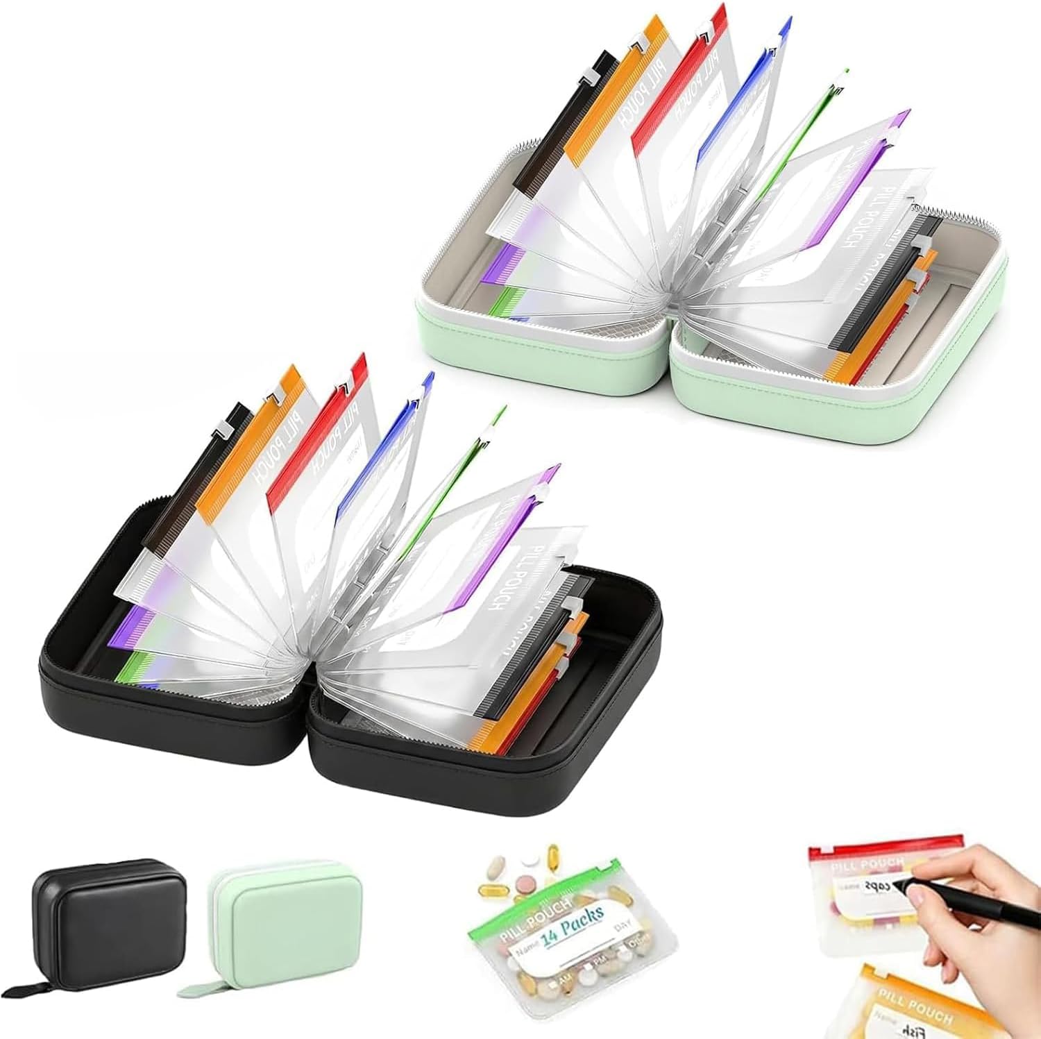 Waterproof Pill Organizer Set, Port...
