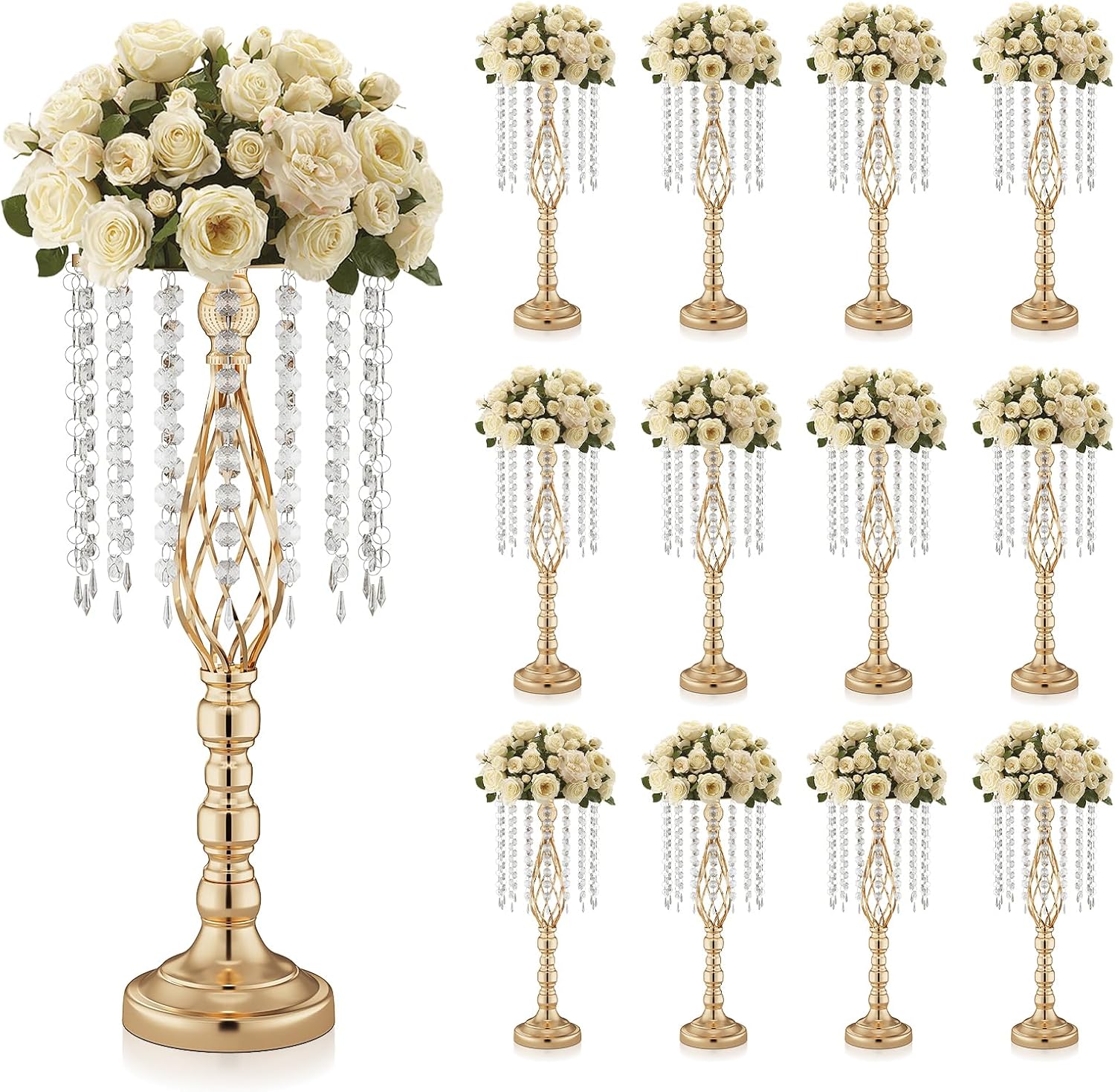 12 Pcs 21.46” Tall Gold Wedding C...