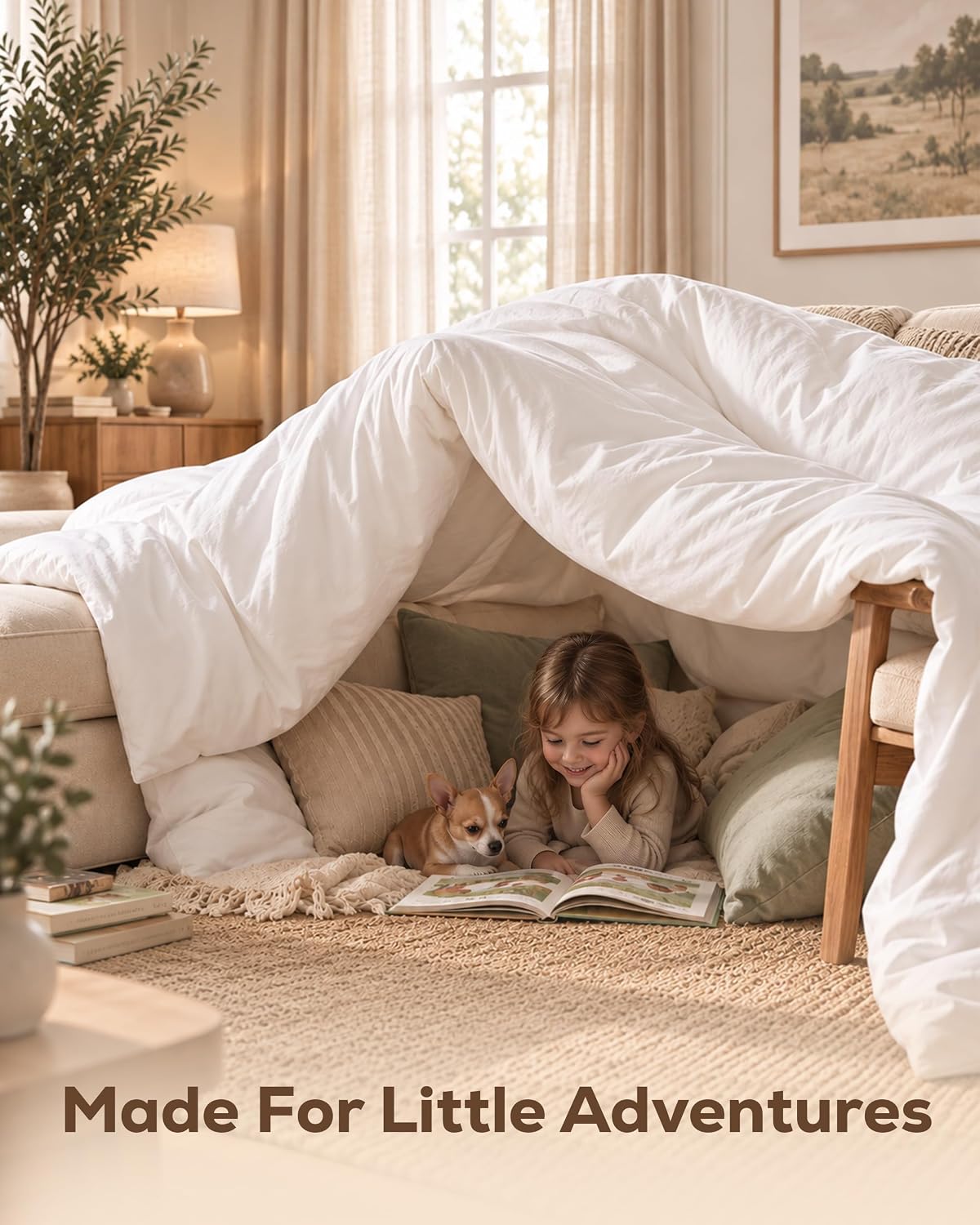 Duvet Cover Queen, 3 Piece Cotton Like Polyester with Zipper Closure, White - Image 8