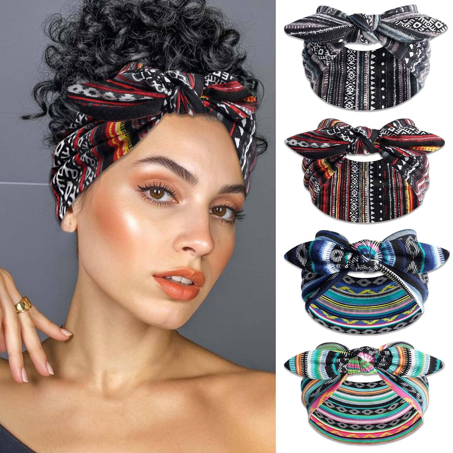 African Boho Head Bands For Women W...