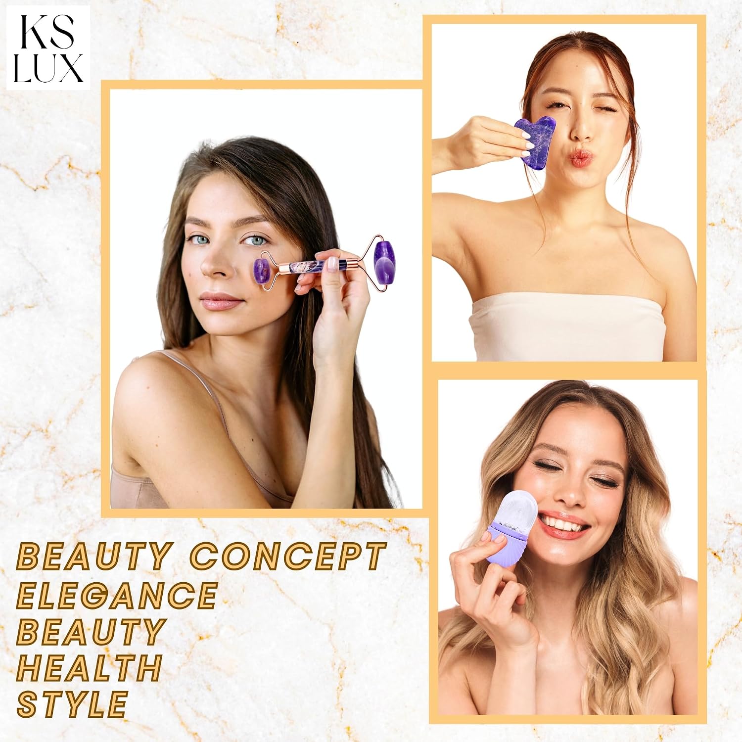 Skincare tools set, facial accessories for skincare, teen skin care kit with jade roller and gua sha set, self care tools, clean girl aesthetic gifts, face kits with gua sha and ice roller - Image 6