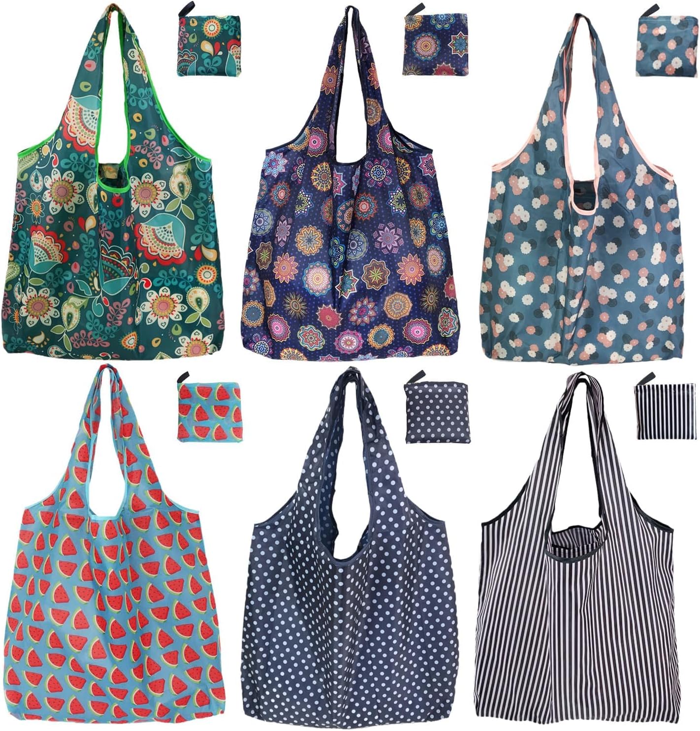 Reusable Grocery Bags, 6 Pack 50Lbs...