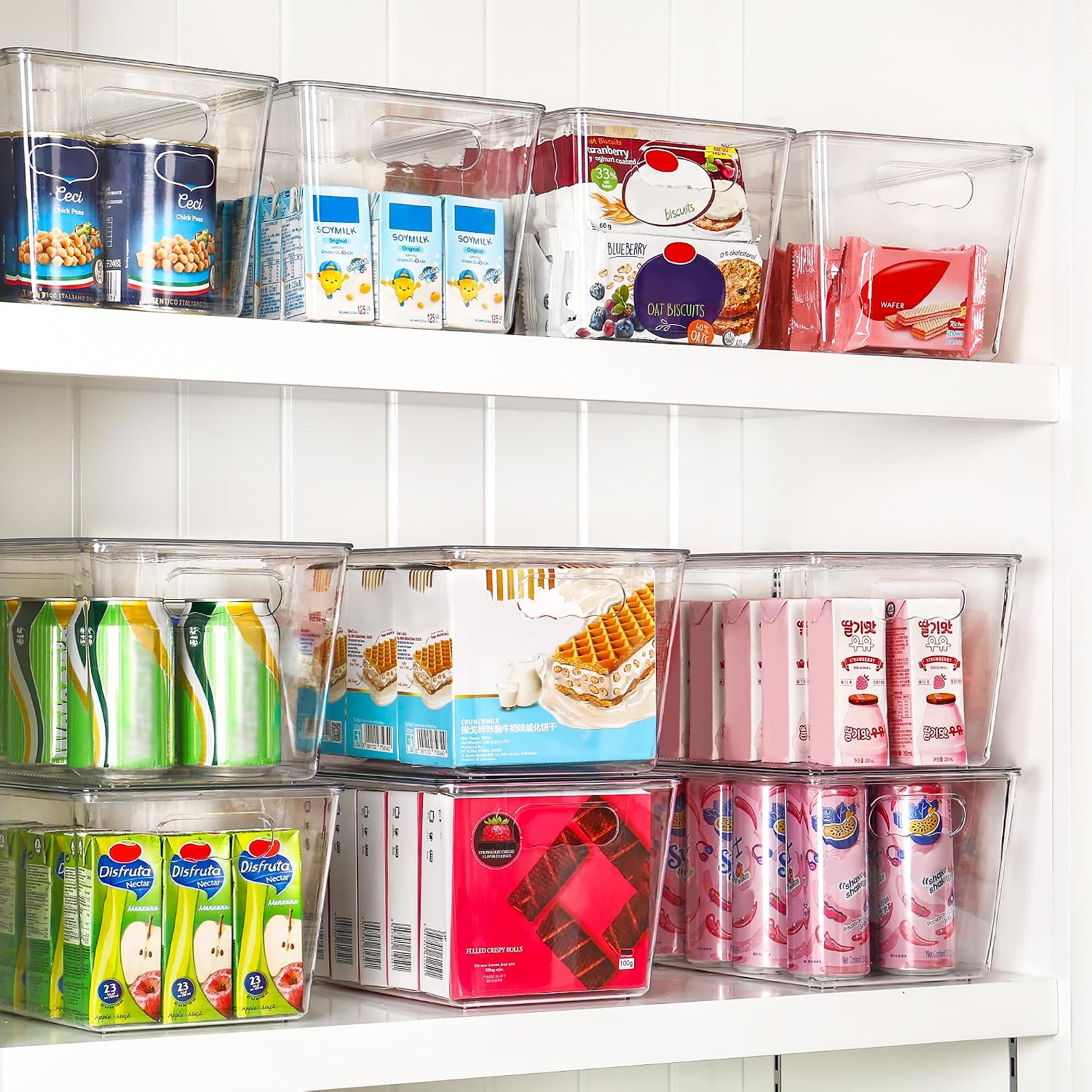 Vtopmart 6 Pack Clear Stackable Storage Bins with Lids and Handles, Large - Image 4