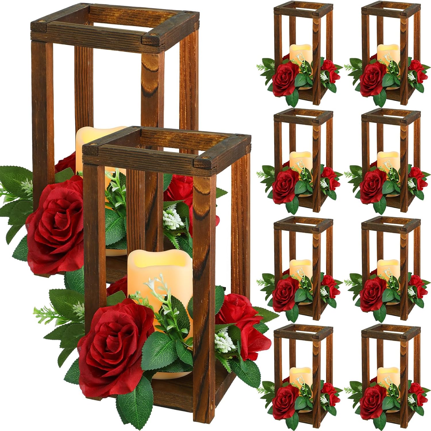 Hushee 30 Pcs Wooden Wedding Lanter...