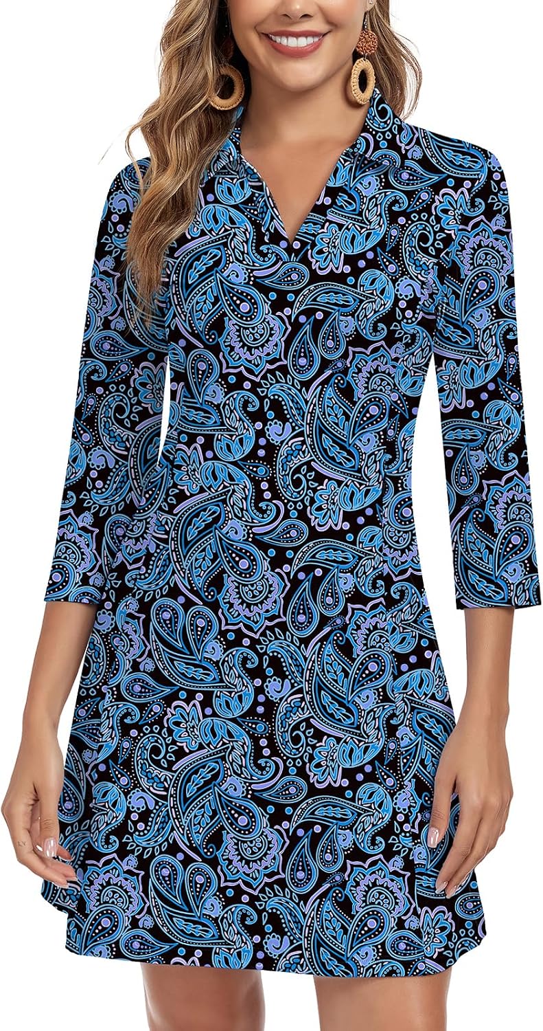 WOWENY 3/4 Sleeve Dress for Women w...