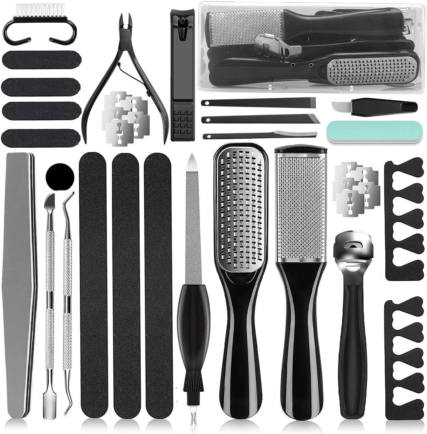 36 in 1 Professional Pedicure Kit, Foot File, Foot Rasp and Callus Remover