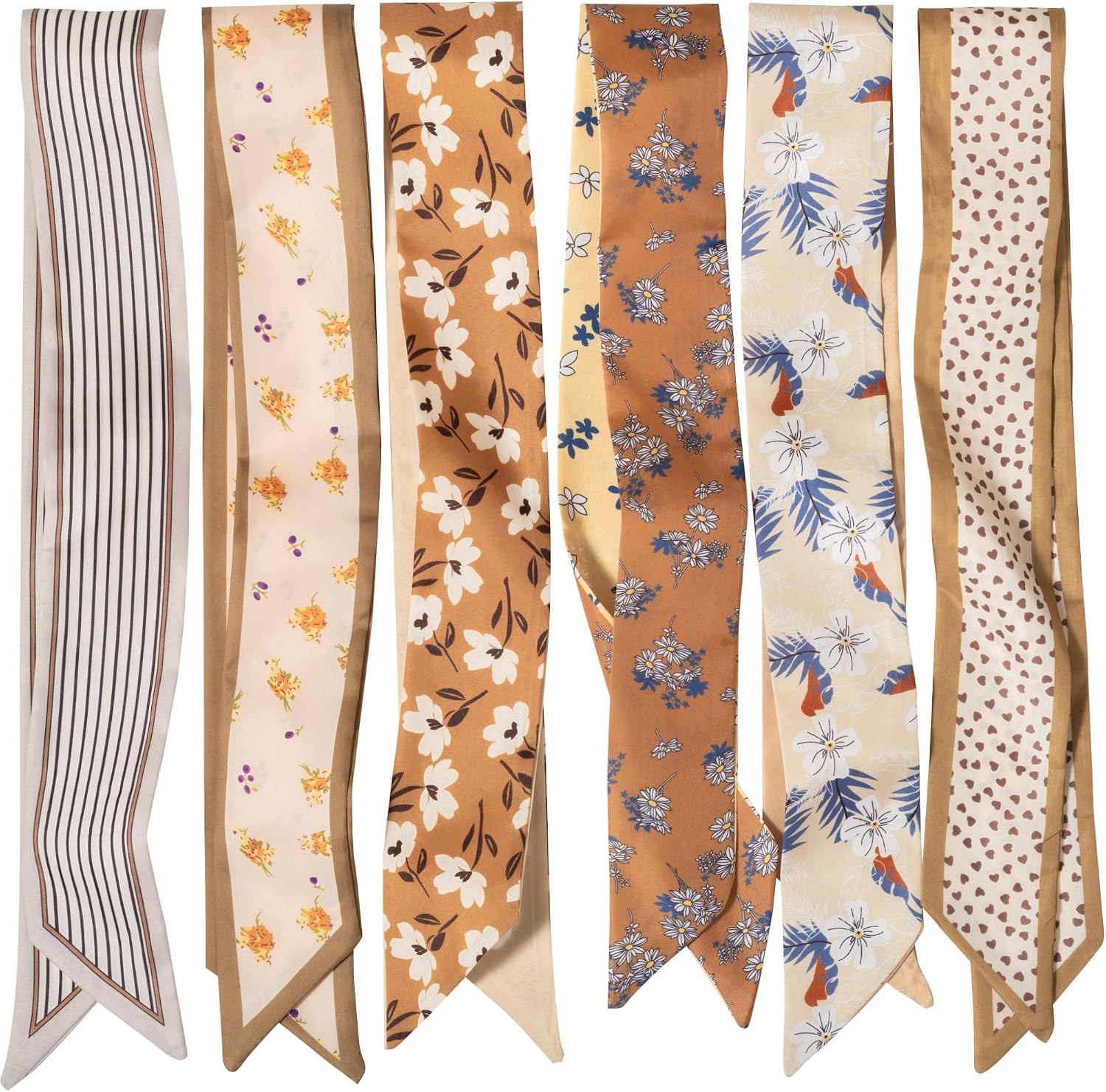ZXZH 6 Pack Fashion Scarves for Women, Versatile Boho Purse Bag Scarf