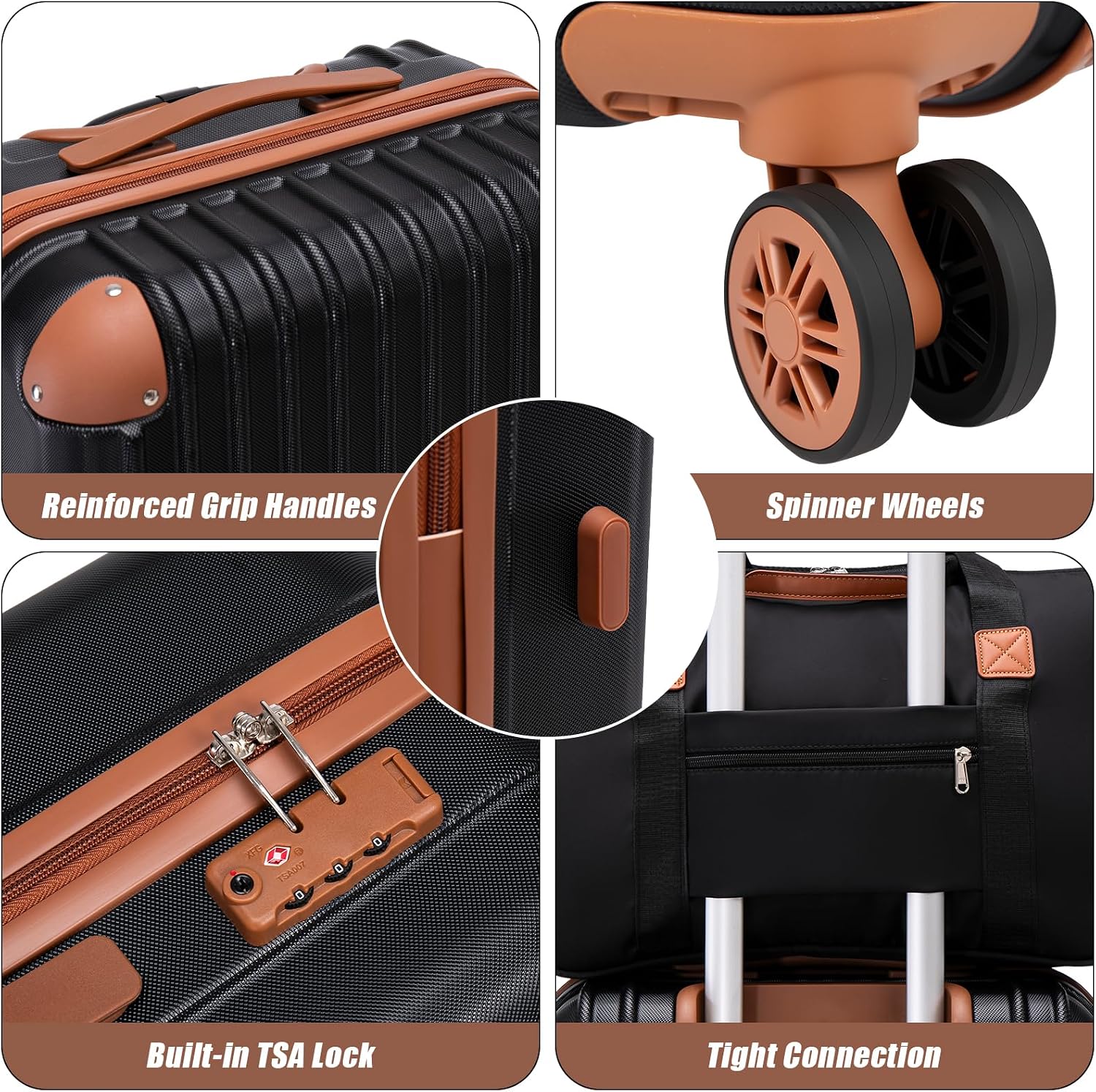 Cosbarn Luggage Sets, Lightweight Durable Hardshell, 5 piece Suitcase Sets - Image 3