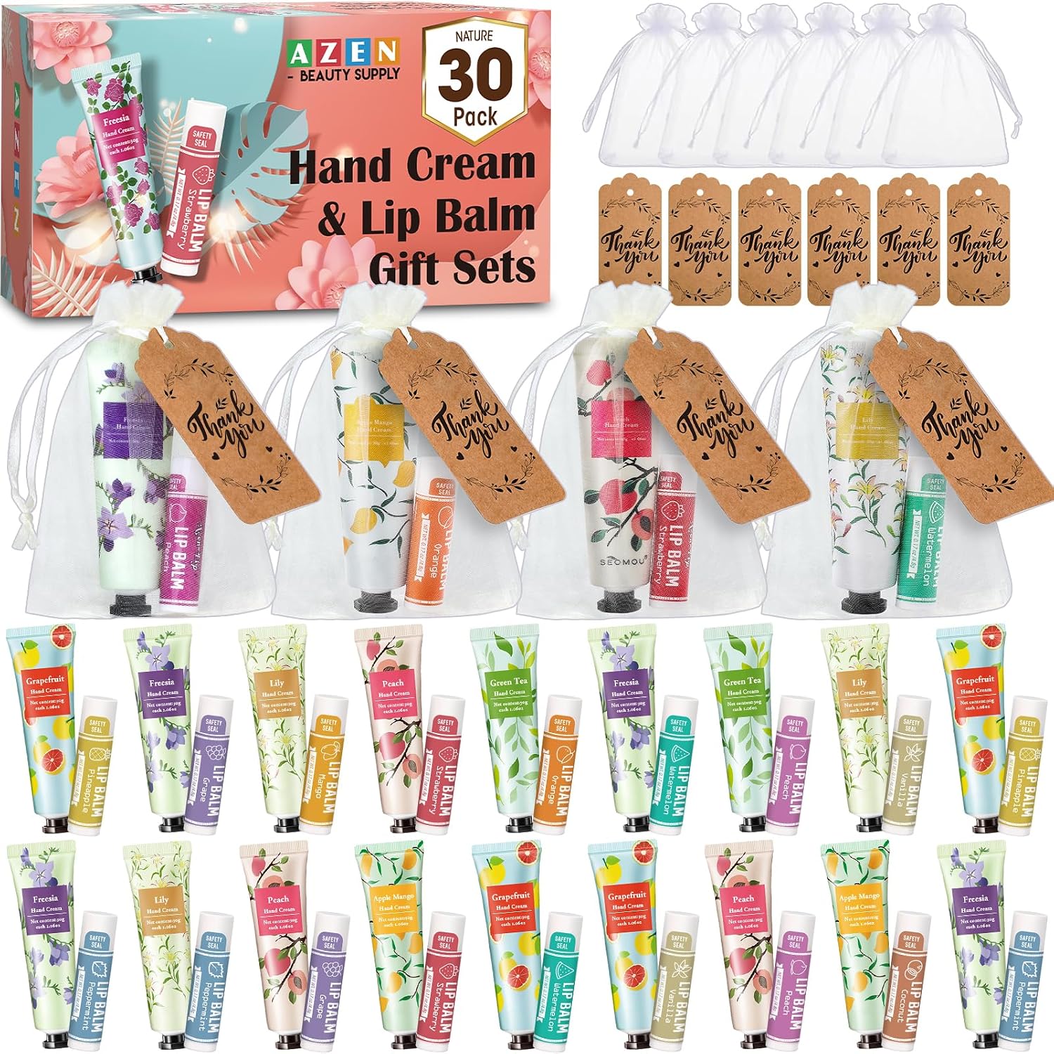 AZEN 30 Sets Bulk Gifts, Hand Cream...