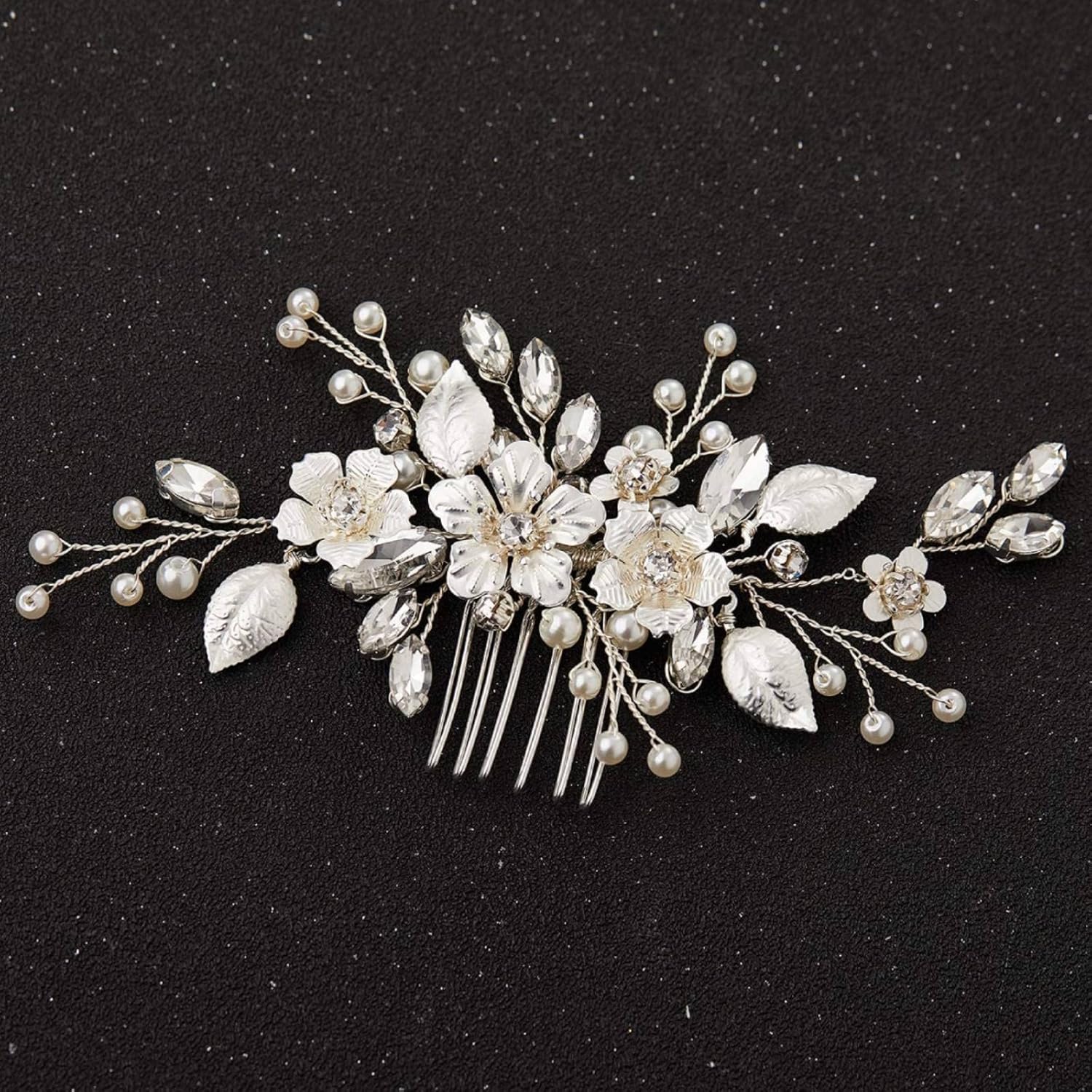 SWEETV Silver Bridal Hair Comb for ...