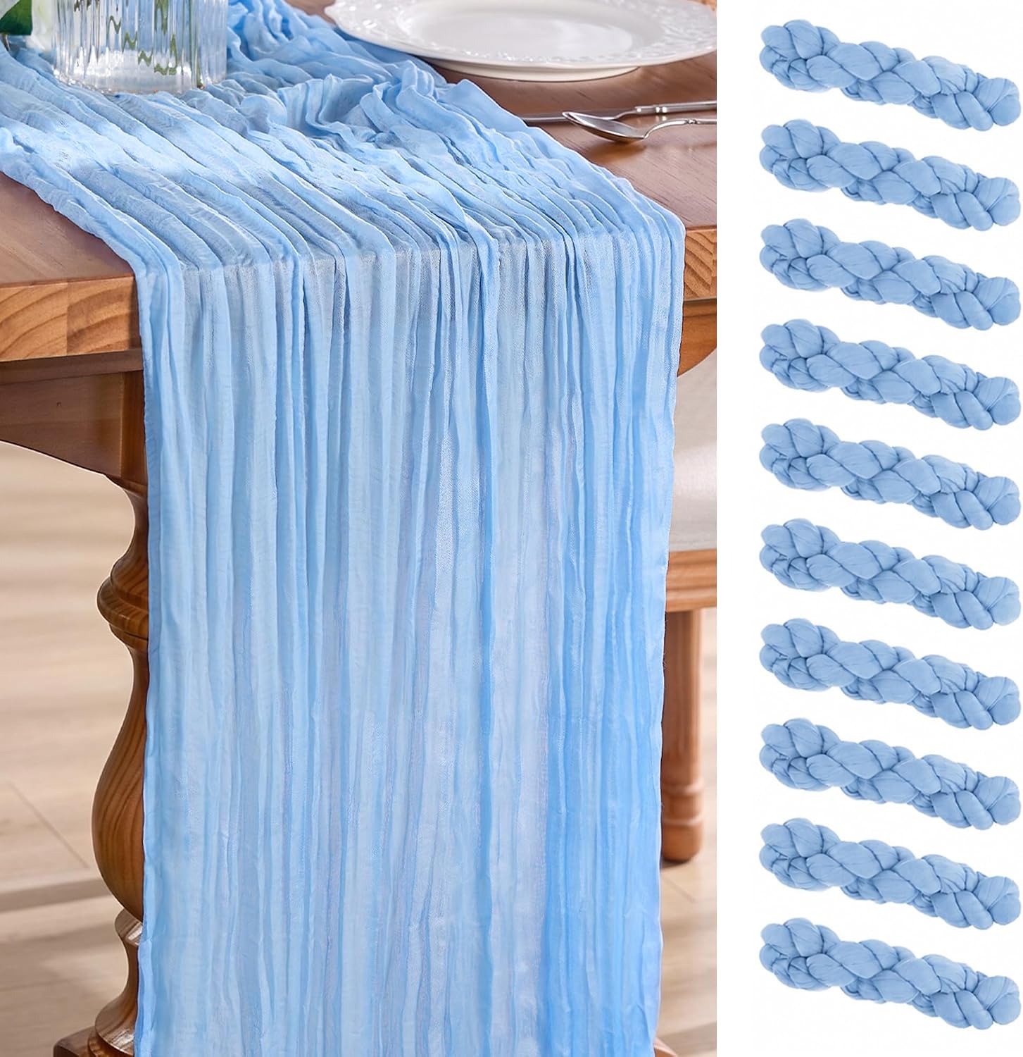 Goodluck 10 Pack 10Ft Baby Blue Che...