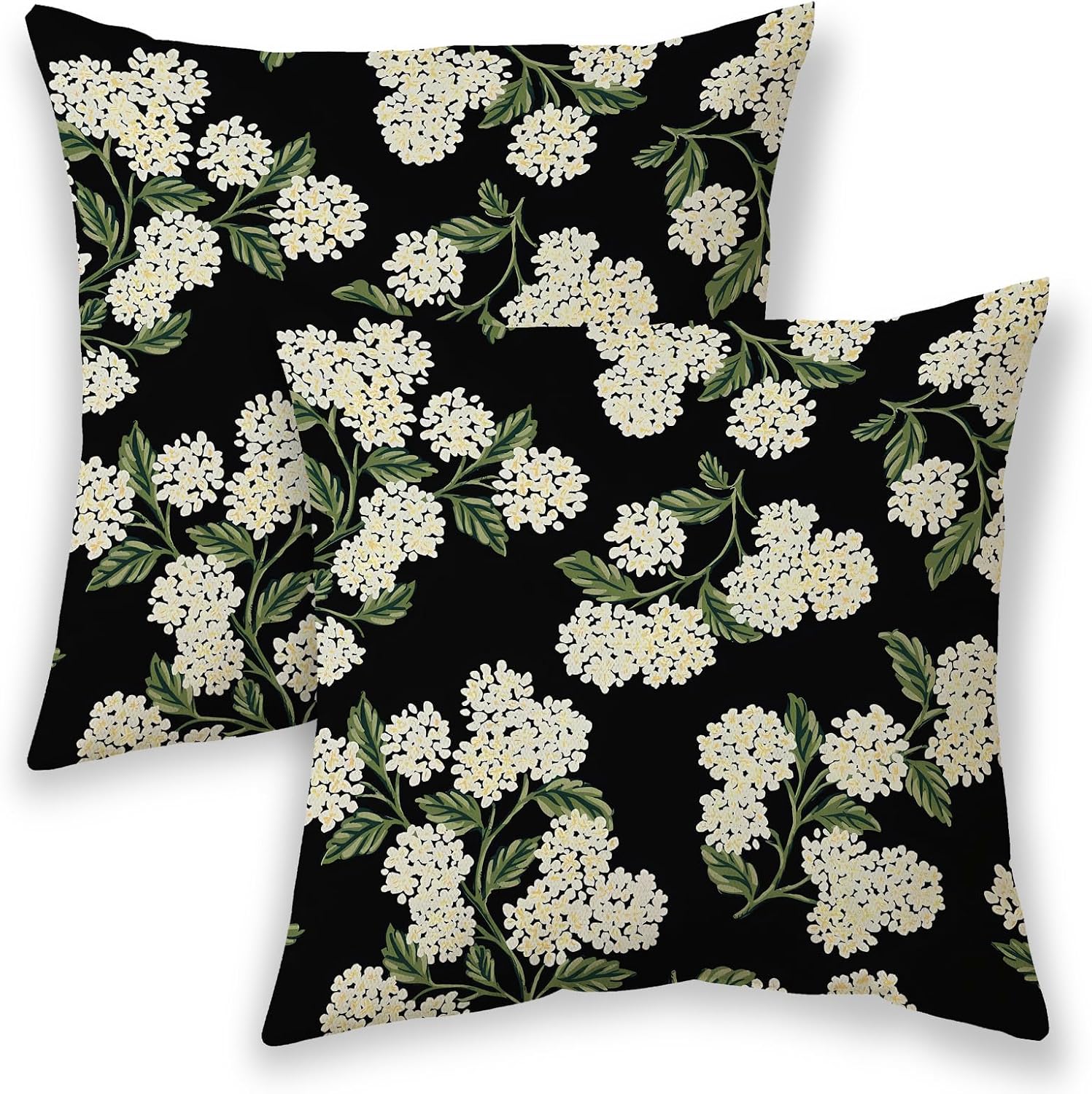 Black Floral Pillow Covers 18×...