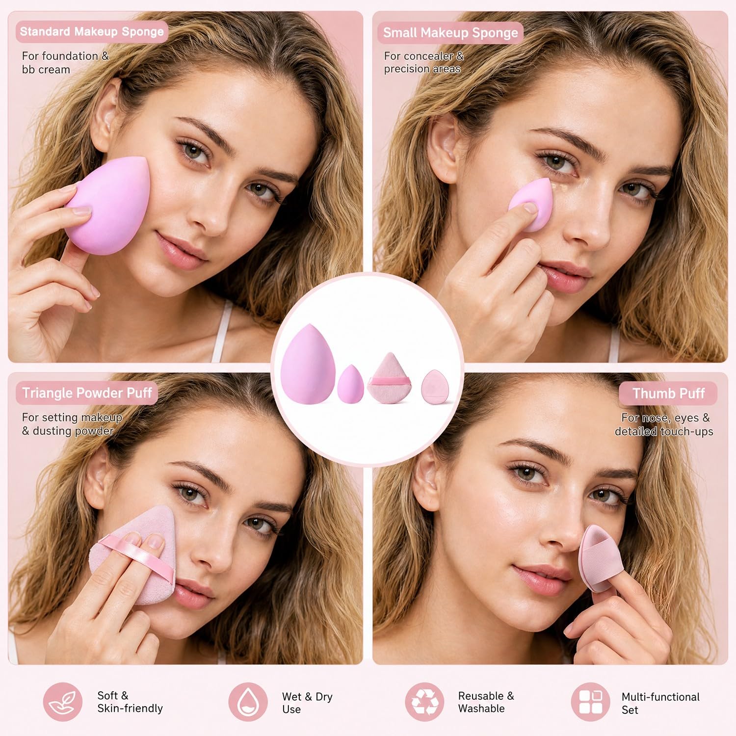 HGHDBT 70Pcs Pink Makeup Brushes Set Professional Makeup Kit Multi-functional Makeup Tool Set with Case Facial Makeup Accessories, Foundation Makeup Brush Kit Eye and Face Make up Brushes & Tools - Image 6