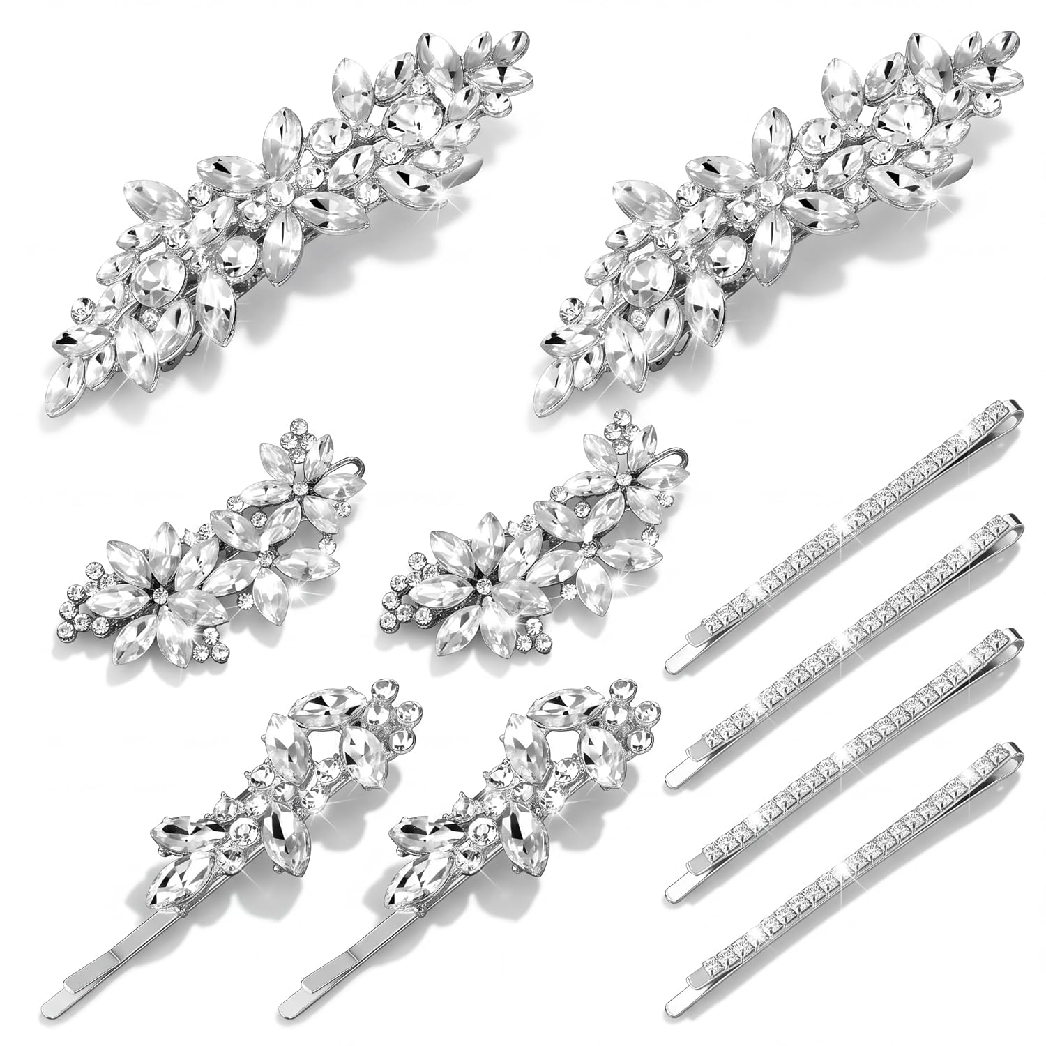 Janinka 10 Pcs Rhinestone Hair Clip...