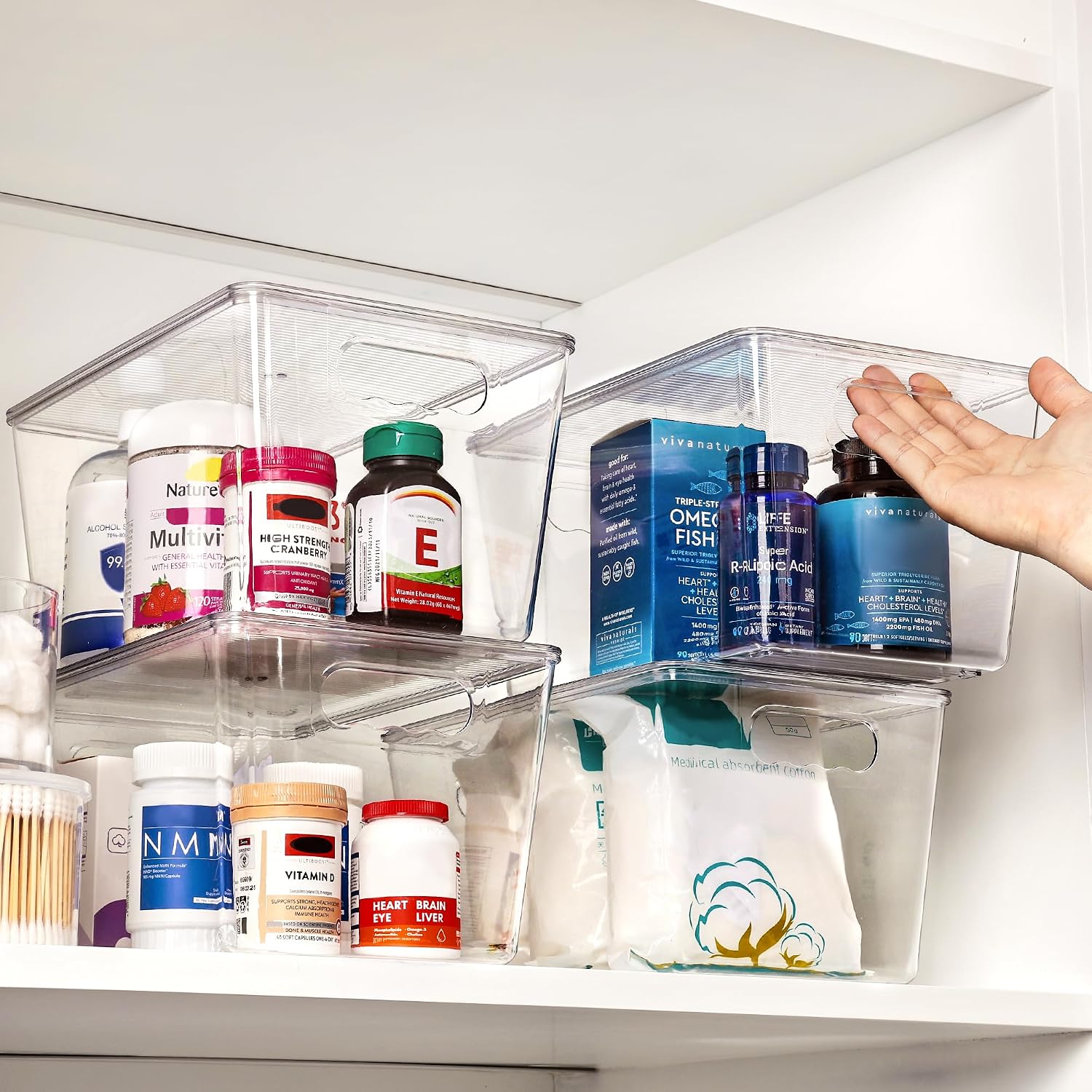 Vtopmart 6 Pack Clear Stackable Storage Bins with Lids and Handles, Large - Image 6