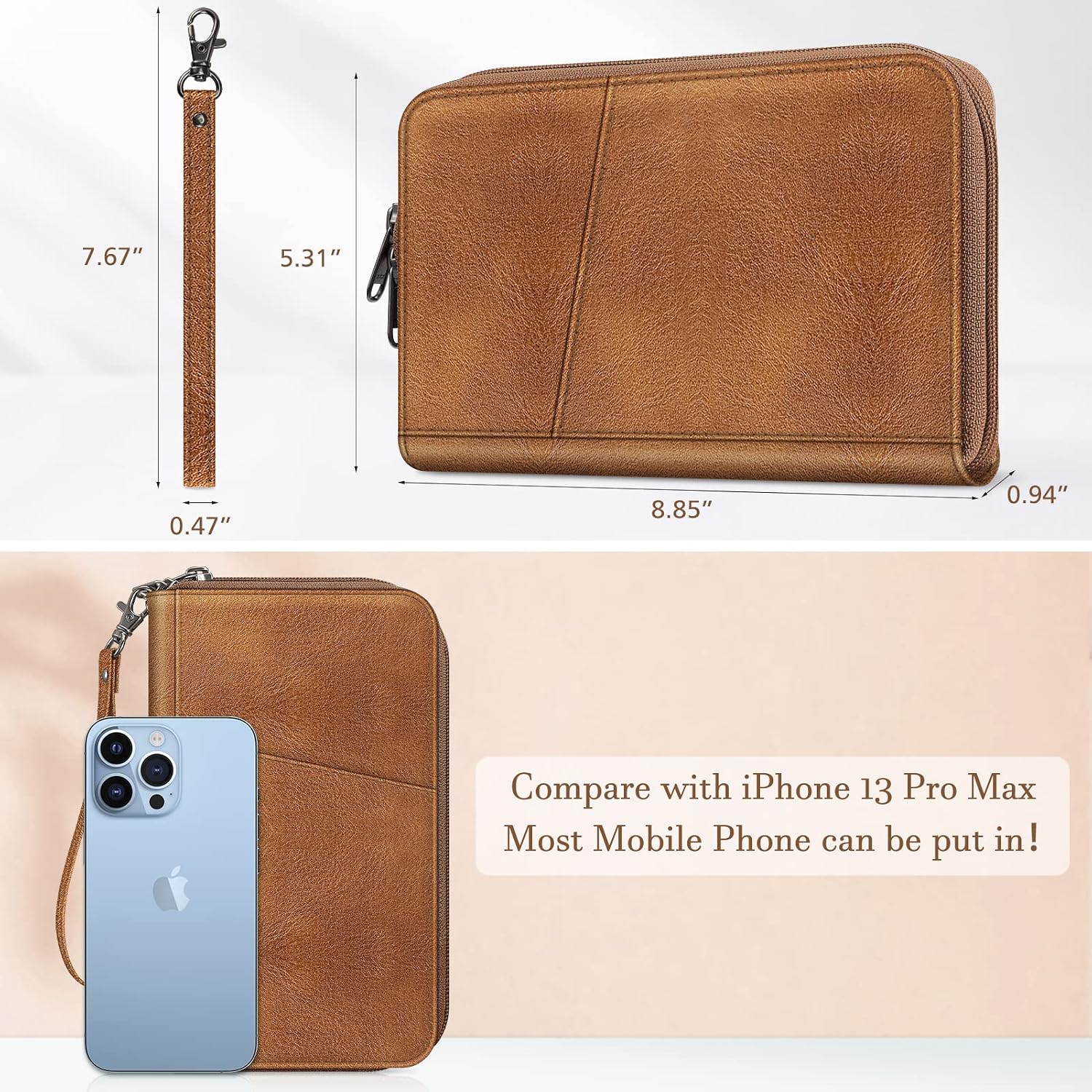 FINTIE Family Passport Holder Wallet Travel Document Organizer Clutch Bag - Image 4