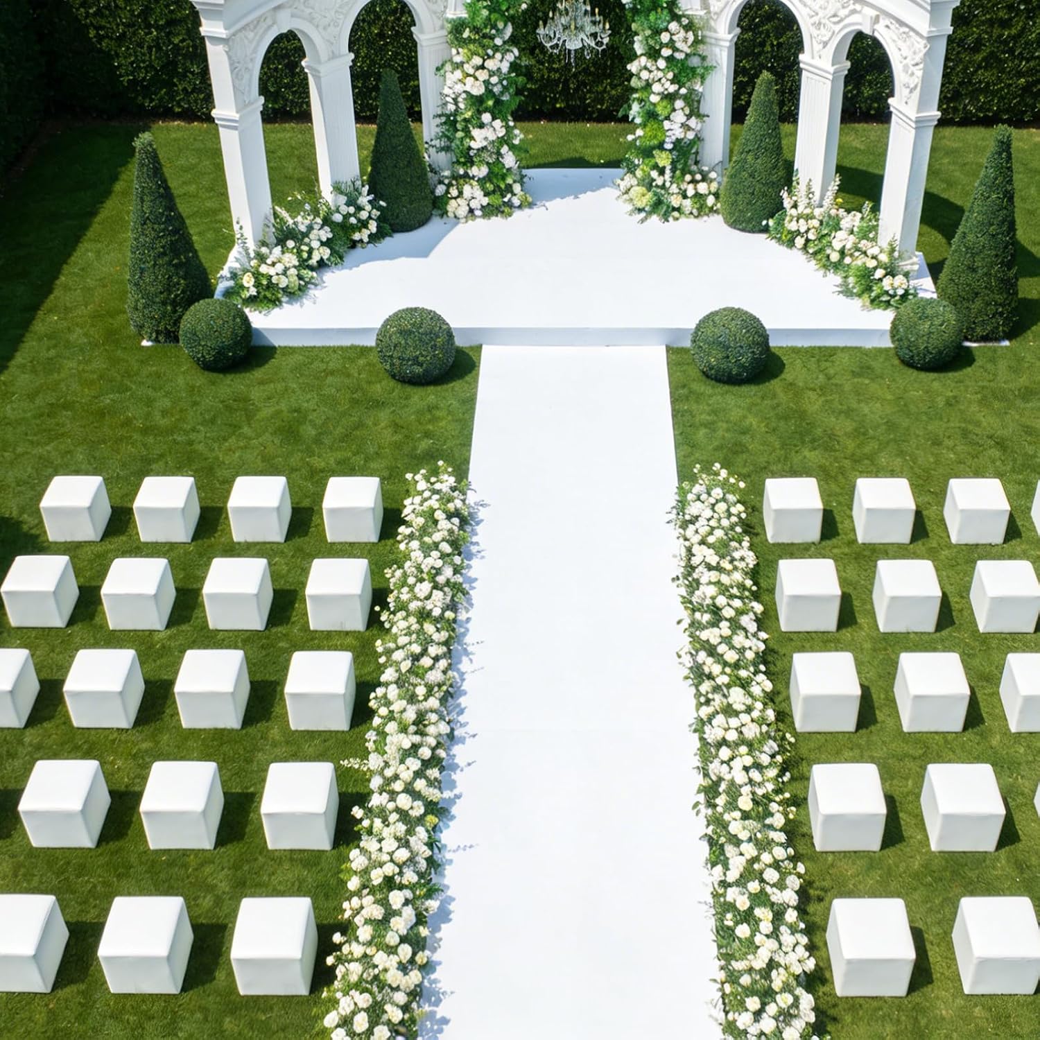 White Carpet Runner for Party 140GSM Polyester Fabric Carpet Runner Decorations for Hollywood Theme Party, Runway Rug Prom Aisle Rug (White, 3 X10 FT) - Image 6