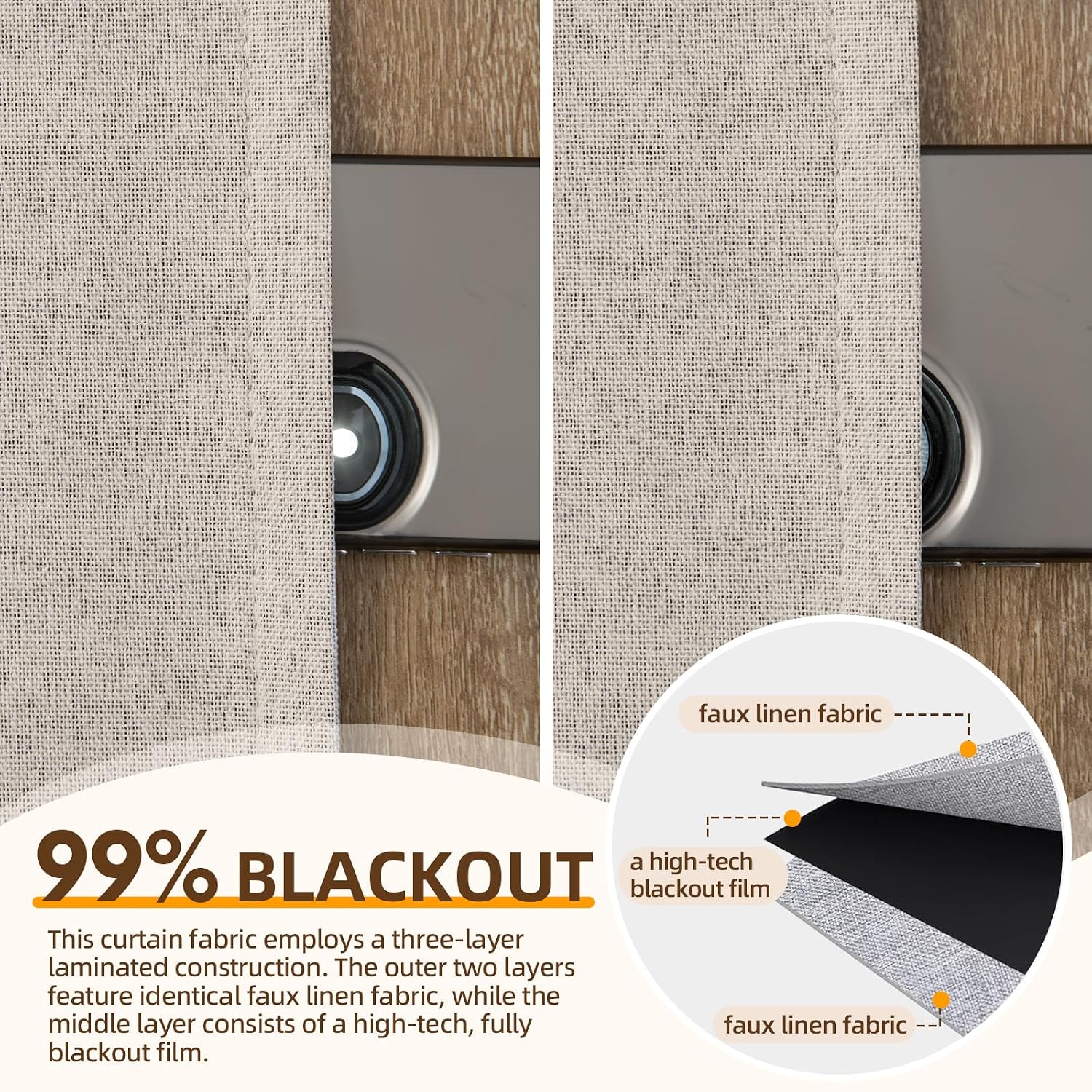 Pickluc 100% Blackout Cafe Curtain 24 Inches Long, Linen Kitchen Curtain for Small Window Treatment in Bathroom, Basement, RVs, Rod Pocket 2 Panels, W30 X L24 Inch, Natural - Image 7