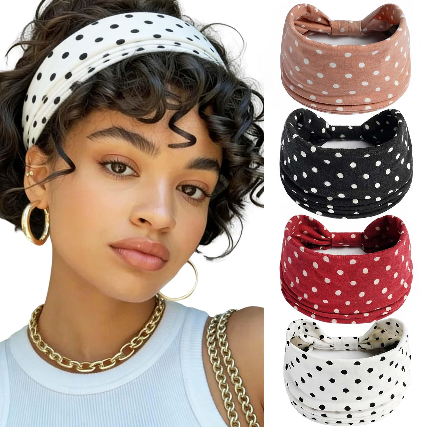 Polka Dot Headbands for Women Large...