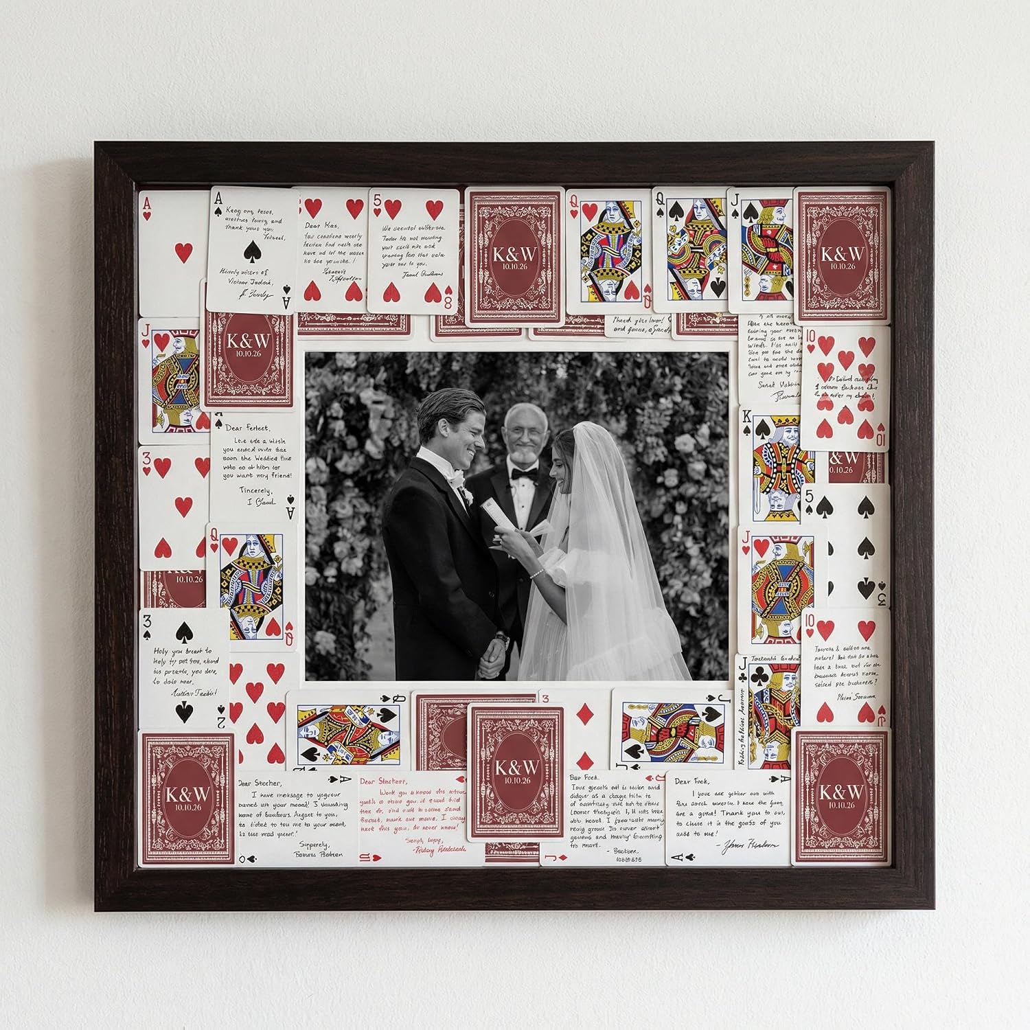 Personalized Playing Cards with Name Initials Date - Custom Wedding Guest Book Playing Cards Deck - Customized Wedding Party Favors - Wedding Guestbook Alternative for Young Couple - Image 6