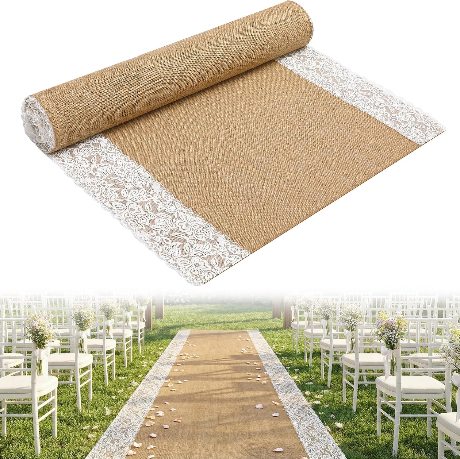 30Ftx36 in Natural Burlap Wedding A...