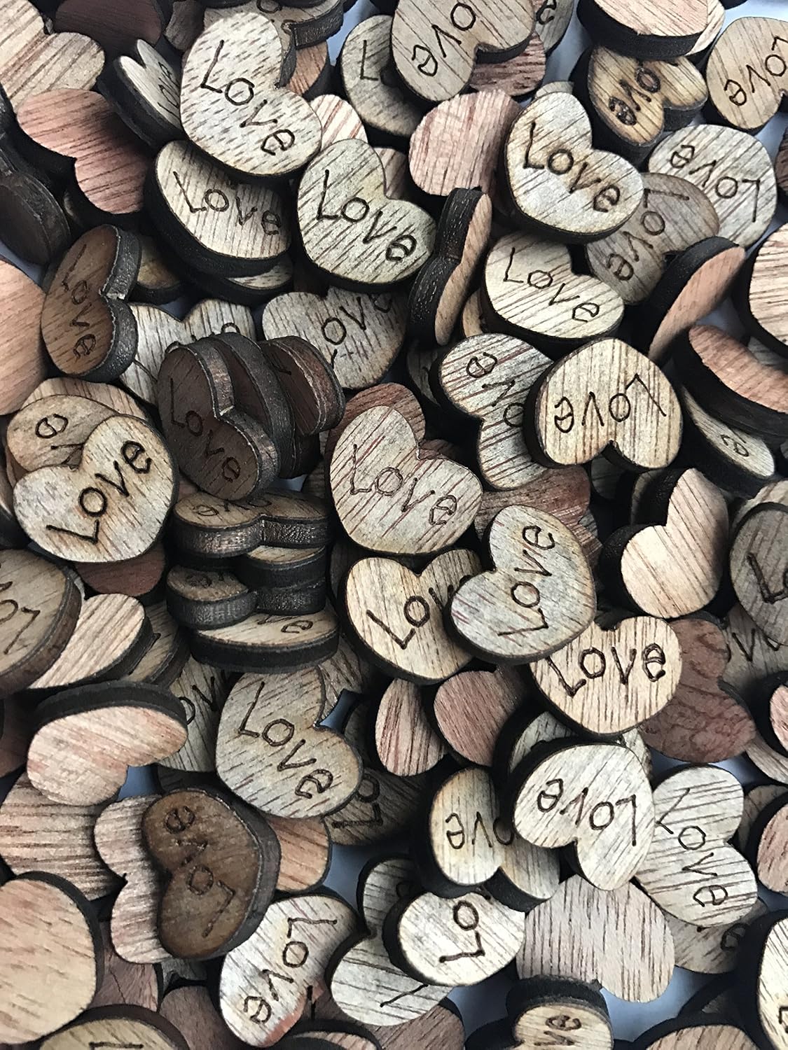 200pcs Rustic Wooden Love Heart Wed...