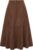 Belle Poque Women’s Suede Skirts Fall Winter High Waist Midi Skirt