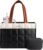 LOVEVOOK Tote Bag for Women, Puffer Work Handbag 15.6 Inch Laptop Purse for Nurse Teacher, Large Quilted Travel Tote Shoulder Bag with Zipper for College Office Clinical Gym, Cream-Black-Brown