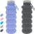 YCT Collapsible Water Bottle 17oz（500ml），Travel Portable Sport Water Bottle，Reusable Silicone Foldable Water Bottles for Gym Camping Hiking (Purple+Black)