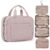 BAGSMART Toiletry Bag Travel Bag with Hanging Hook, Water-resistant Makeup Cosmetic Bag Travel Organizer for Accessories, Shampoo, Full-size Container, Toiletries (Baby Pink, Medium)