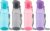 Bulk Set of 4 10oz Multicolor Water Bottles for Kids and Adults – Leak Proof With Carry Strap – Square Reusable for Juice, Drinks – BPA-Free Dishwasher-Safe