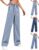 Womens Sweatpant Jeans Wide Leg High Waisted Drawstring Palazzo Baggy Jeans