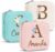 DayOfShe Personalized Bridesmaid Gifts-Travel Jewelry Box for Bachelorette Party Gifts-Leather Initial Floral Jewelry Organizer for Maid of Honor Gift for Bridesmaids