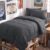 CozyLux Twin XL Comforter Set Dark Grey – 5 Pieces Twin XL Bed in a Bag