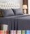 Queen Sheets Set, 4 Pieces 16″ Deep Pocket Hotel Luxury Bed Sheets, Grey