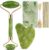 Real Perfection Gua Sha Facial Tools Face Roller for Wrinkles Jade Roller and Gua Sha Set, Scrubber Pore Brush Headband Skin Care Tools for Travel Skincare Routine Massaging Reducing Puffiness – Green