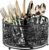 YIUKEA 360° Rotating Flatware Caddy – 4 Compartments Metal Mesh