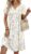 Zeagoo Women’s Casual Dresses with Pockets Summer Floral V-Neck A-Line Tshirt Dress Short Sleeve Mini Dress Beach Sundress