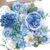 Artificial Flowers Combo Box Blue Fake Rose Flower for Wedding Decorations