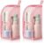 2 PcsTravel Toiletry Bag Portable, Lightweight EVA Standing Organizer, Pink