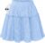 Kate Kasin Women Cotton Mini Skirt with Shorts Underneath Ruffle Lace Skort