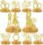 Rsstarxi 8 Pack Gold Bridal Shower Table Honeycomb Centerpieces Wedding Engagement Party Decorations Wedding Centerpieces for Mr and Mrs Table Decorations for Engagement Birthday Party Decorations