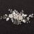 SWEETV Silver Bridal Hair Comb for Wedding Hair Accessories, Handmade with Crystals, Pearls, and Leaves, 4.72 x 2.75 inches, for Brides, Women